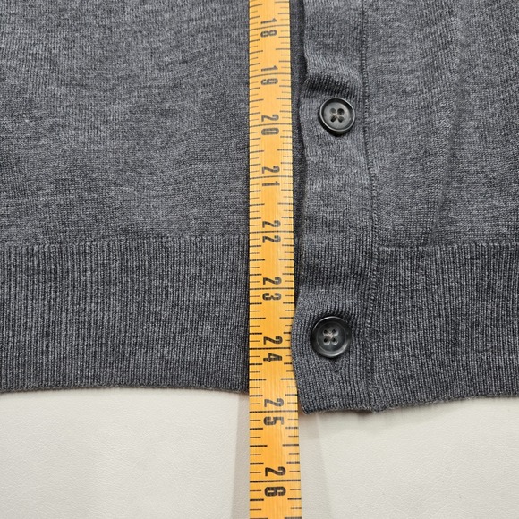 Banana Republic Cardigan Sweater Men's XL Gray 100% Merino Wool Preppy Buttons - Picture 11 of 11